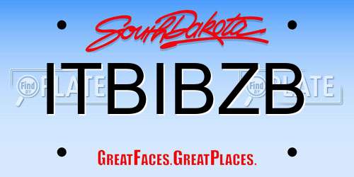 ITBIBZB South Dakota License Plate