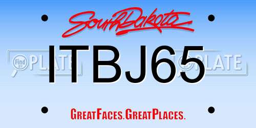 ITBJ65 South Dakota License Plate