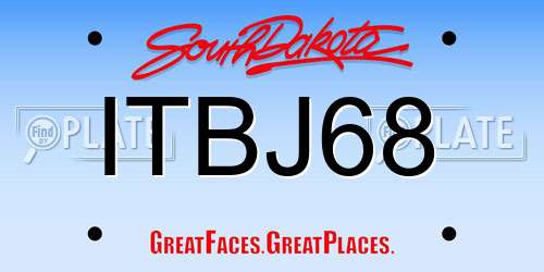 ITBJ68 South Dakota License Plate