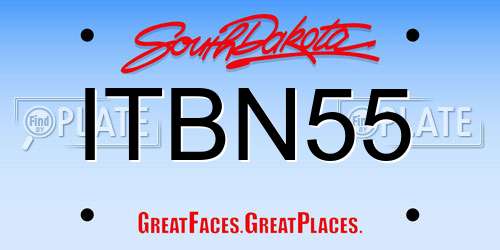 ITBN55 South Dakota License Plate
