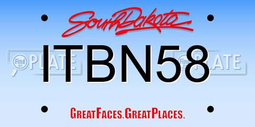 ITBN58 South Dakota License Plate