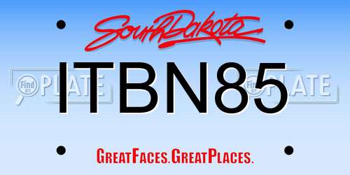 ITBN85 South Dakota License Plate