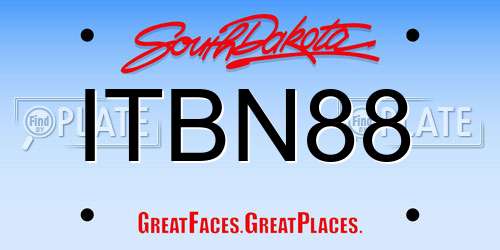 ITBN88 South Dakota License Plate
