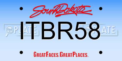 ITBR58 South Dakota License Plate