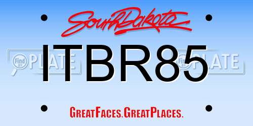 ITBR85 South Dakota License Plate