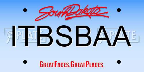 ITBSBAA South Dakota License Plate