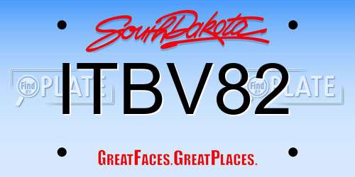 ITBV82 South Dakota License Plate