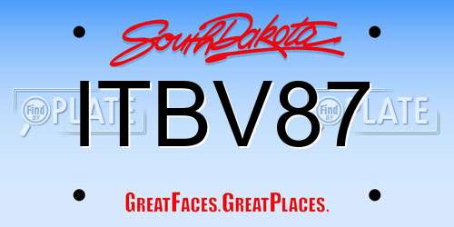 ITBV87 South Dakota License Plate