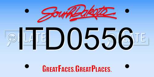 ITD0556 South Dakota License Plate