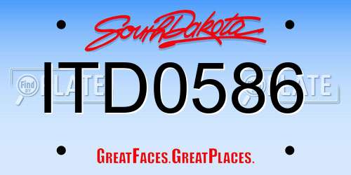 ITD0586 South Dakota License Plate