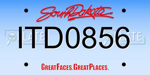 ITD0856 South Dakota License Plate