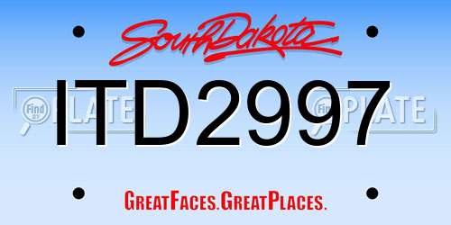 ITD2997 South Dakota License Plate