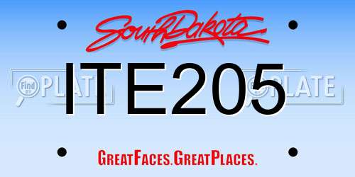 ITE205 South Dakota License Plate
