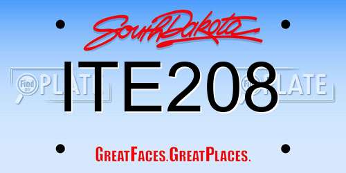 ITE208 South Dakota License Plate