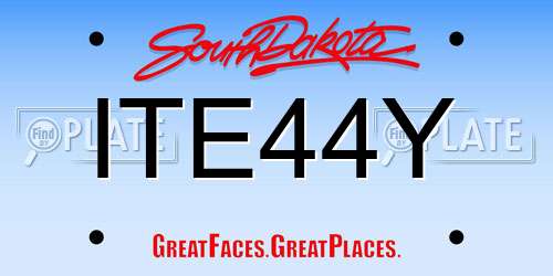 ITE44Y South Dakota License Plate