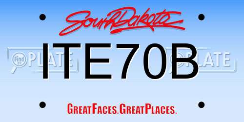 ITE70B South Dakota License Plate