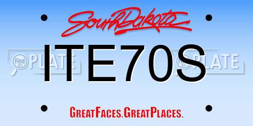 ITE70S South Dakota License Plate