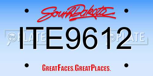 ITE9612 South Dakota License Plate