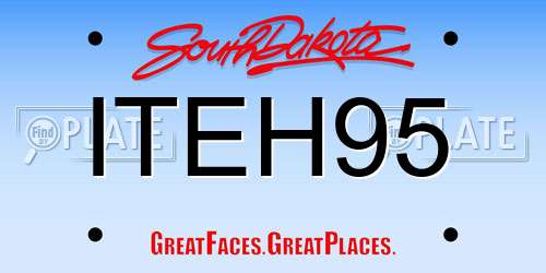 ITEH95 South Dakota License Plate