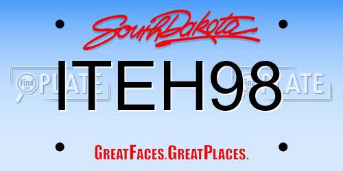 ITEH98 South Dakota License Plate