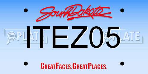 ITEZ05 South Dakota License Plate