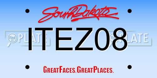 ITEZ08 South Dakota License Plate