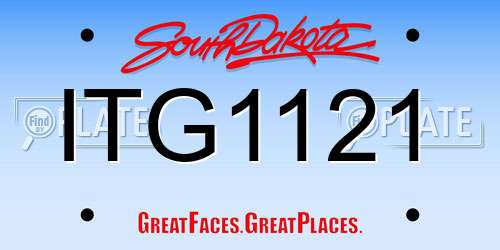 ITG1121 South Dakota License Plate