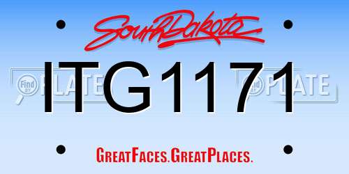 ITG1171 South Dakota License Plate