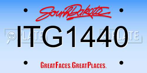 ITG1440 South Dakota License Plate