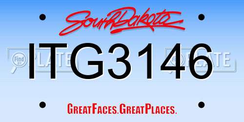 ITG3146 South Dakota License Plate