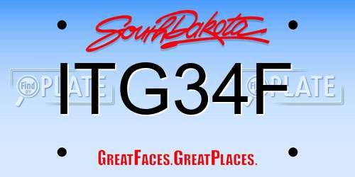 ITG34F South Dakota License Plate