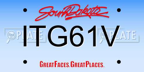 ITG61V South Dakota License Plate