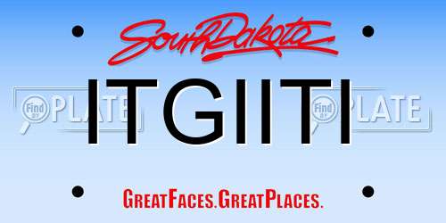 ITGIITI South Dakota License Plate
