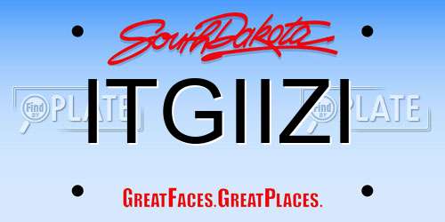 ITGIIZI South Dakota License Plate