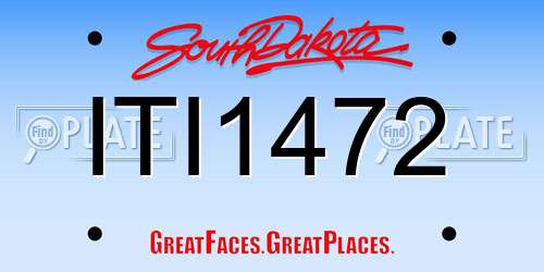 ITI1472 South Dakota License Plate