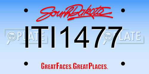 ITI1477 South Dakota License Plate