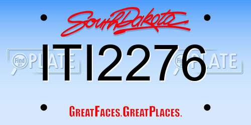 ITI2276 South Dakota License Plate