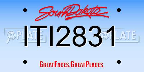 ITI2831 South Dakota License Plate