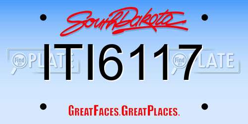ITI6117 South Dakota License Plate