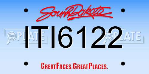 ITI6122 South Dakota License Plate