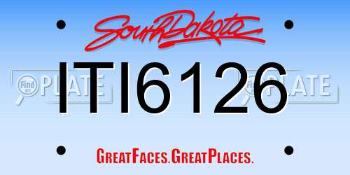 ITI6126 South Dakota License Plate