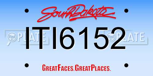 ITI6152 South Dakota License Plate