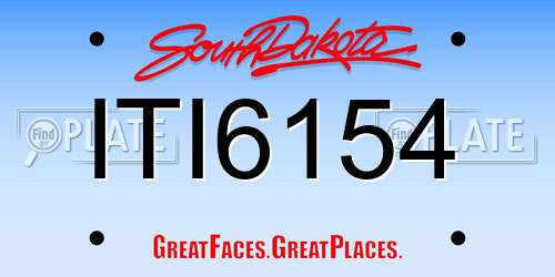 ITI6154 South Dakota License Plate
