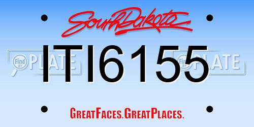 ITI6155 South Dakota License Plate