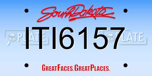 ITI6157 South Dakota License Plate