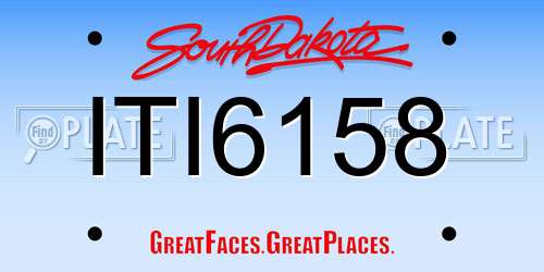 ITI6158 South Dakota License Plate