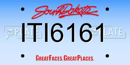 ITI6161 South Dakota License Plate