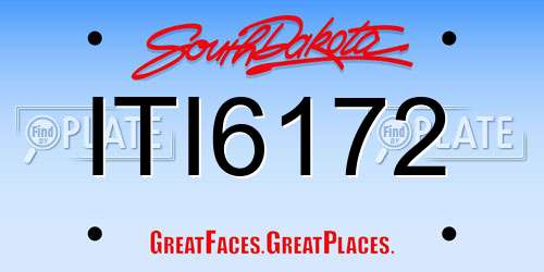 ITI6172 South Dakota License Plate