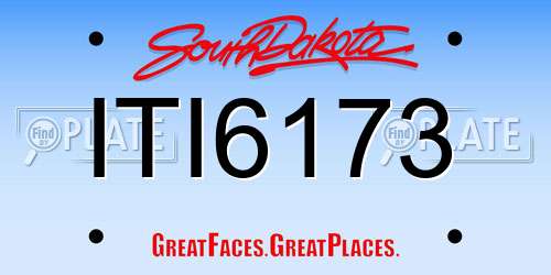 ITI6173 South Dakota License Plate