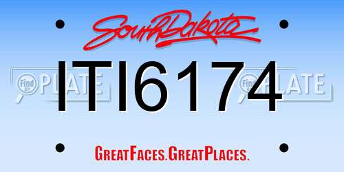 ITI6174 South Dakota License Plate